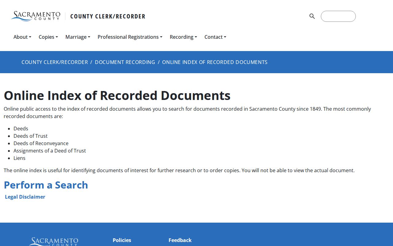 Galt people search Sacramento County recorder index explainer