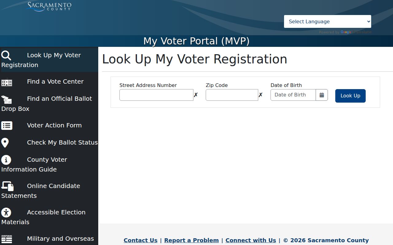 Galt voter registration records in Sacramento County My Voter Portal